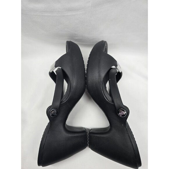 Women's Crocs Cyprus IV Heels Sandals Size 10 Black - Picture 7 of 9